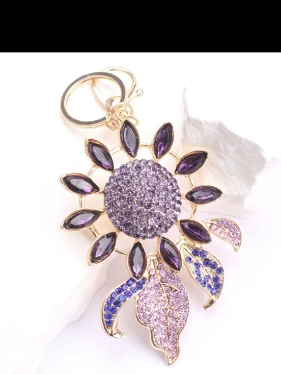 Beautiful Flower Bag Charm/ Keychain NEW - Picture 8 of 15